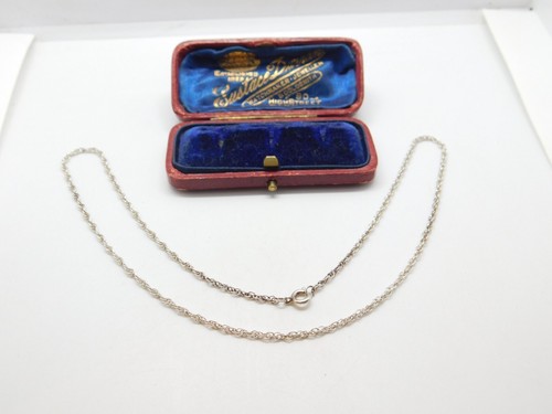 Sterlingsilber zierlich Kabelglied Kette Halskette 16 Zoll Länge Vintage c1970