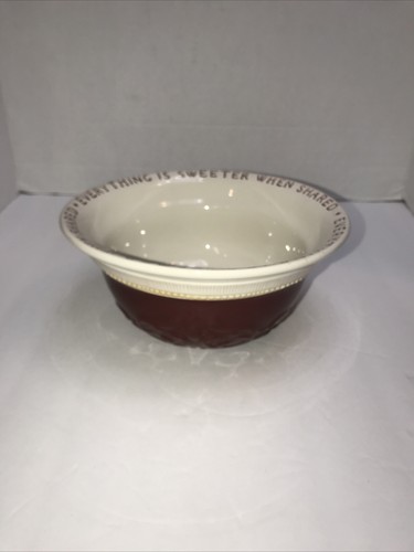 Sharing Ceramic Serving Bowl Everything Is Sweeter When Shared  3 12 Inch Tall - Picture 3 of 8