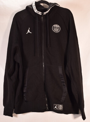 Nike Jordan x PSG Mens Unisex LS Cotton Hoodie Black 2XL | eBay