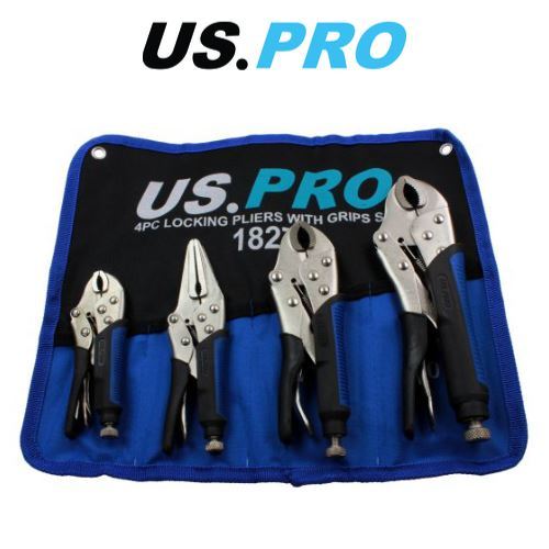 US PRO Locking Pliers 4pc Mole Grips Adjustable Wrench Vice Grips