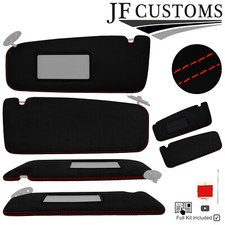 ROT KREUZ NAHT LUXE-SUEDE 2X SONNENBLENDE DECKEL F?R BMW E31 90-99