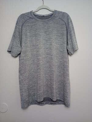 Lululemon Mens T Shirt Heather Gray Time to get Dirty get Outside Sweaty XL