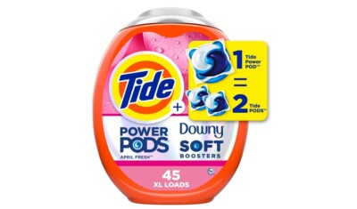 Tide Power PODs 2-in-1 Laundry Detergent Pods with Downy Soft Boosters, 45 Count