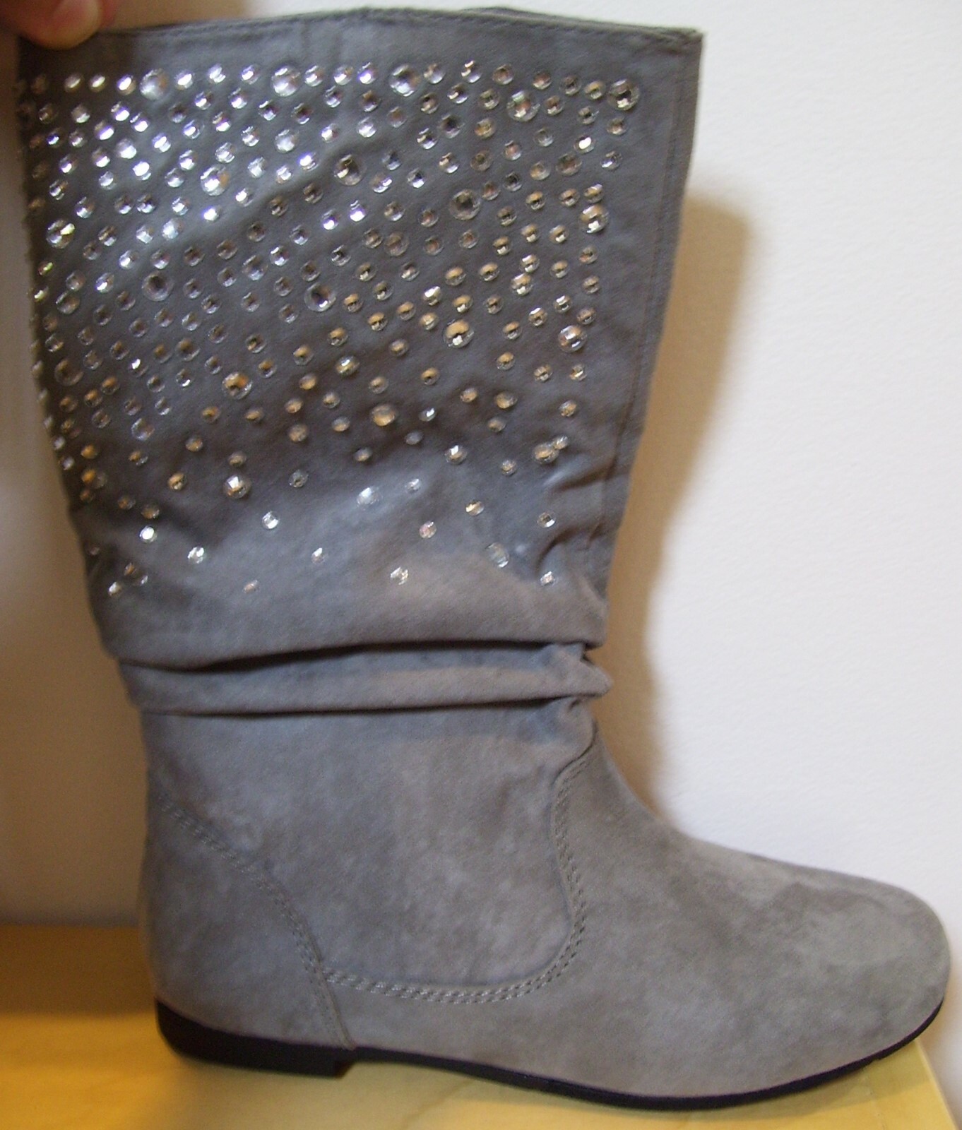Girls Union Bay Knocksville-G2 Grey Rhinestone Winter Boots Sz 2