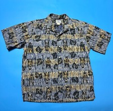 Vintage Reyn Spooner Hawaiian Tiki Button Down Shirt in XL