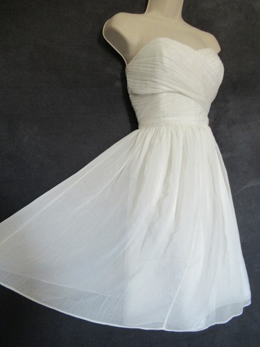 J. Crew Ivory White Chiffon Grecian 
