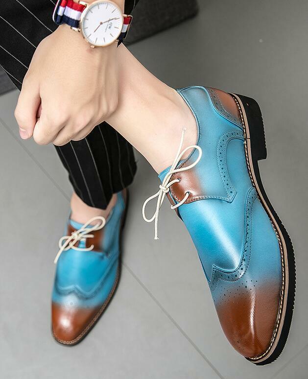 SAOLA Scarpe da sposa Oxford stringate da uomo inglesi a punta punta con punta ad ala eleganti taglia