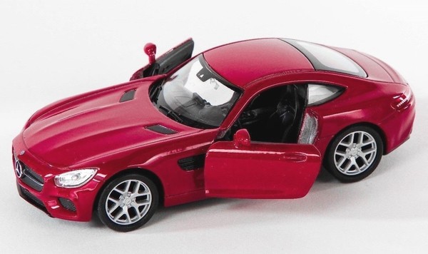 Blitz Versand Mercedes Amg Gt Burgund Welly Modell Auto 1:34 Neu & Ovp-image