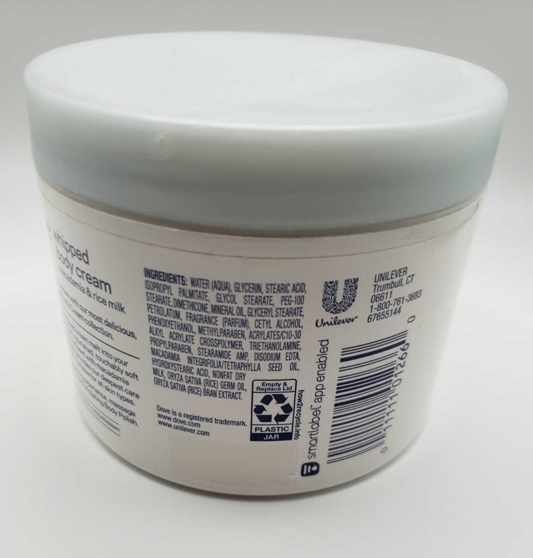 Dove Whipped Macadamia and Rice Milk Body Cream 10 oz eBay