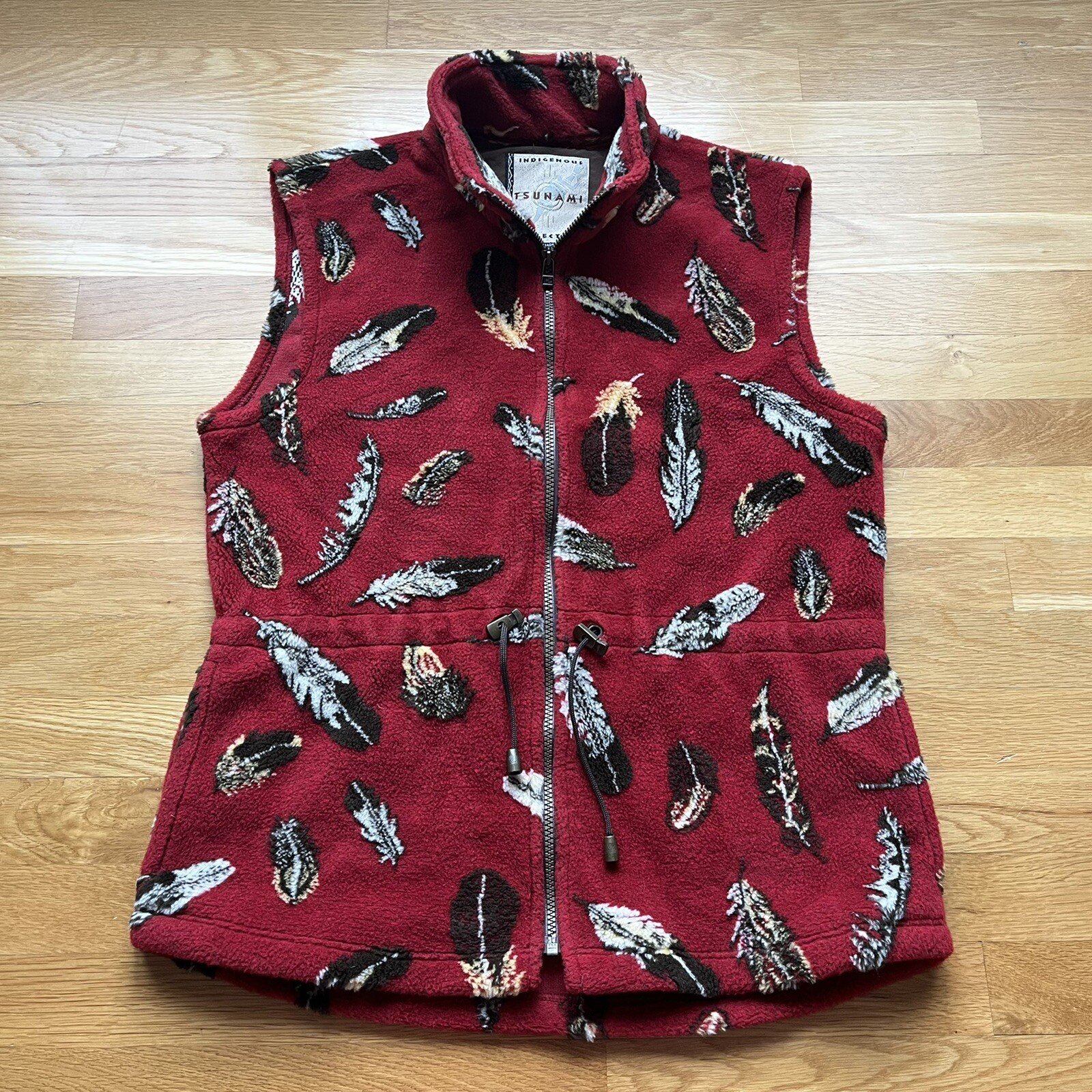 Indigenous Tsunami Native Feather Zip Fleece Line… - image 1