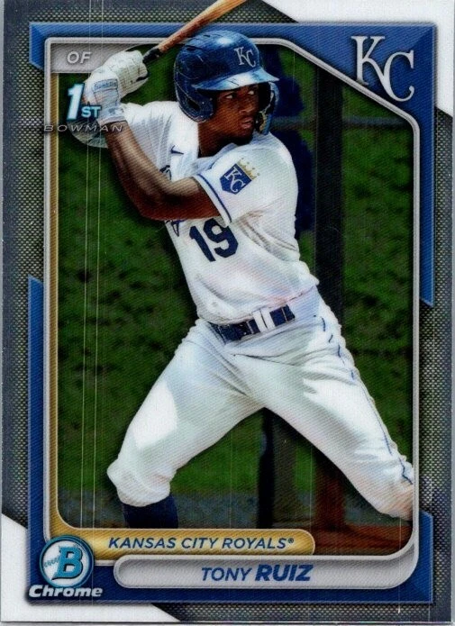 Tony Ruiz 2024 Bowman Base/Chrome Prospects #BCP-80 KC Royals 2-Card Lot - Image 2 of 4