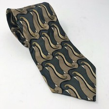 Ashberry Men’s Necktie Silk Charcoal Black Brown Beige Made in USA 56 ½ x 3 ½