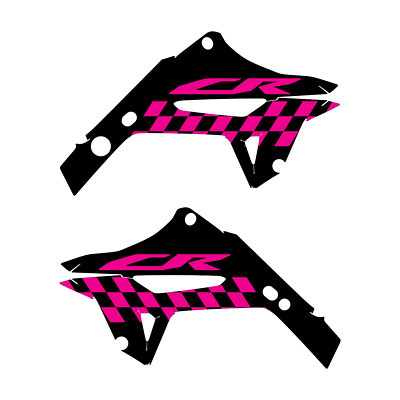 CR125 CR250 Polisport Restyle Gen2 Decals 02-07 pink checkers black bg