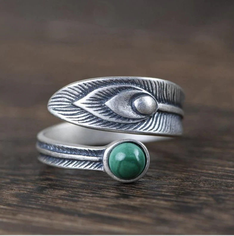 Peacock feather ring best sale online