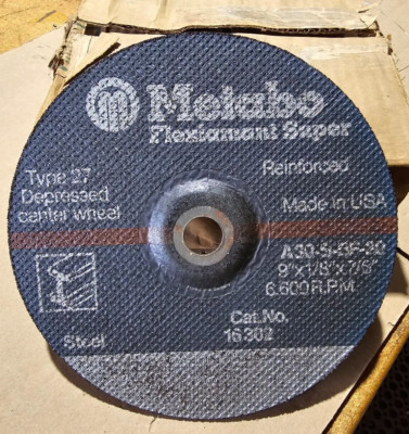 Metabo Flexiamant Super 9'' x 1/8'' x 7/8'' Grinding Disc Qty:25
