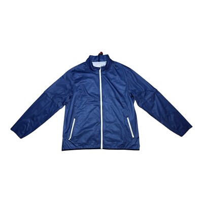 Ralph Lauren RLX Golf Rain Jacket XL Blue Plaid Zip, Removable