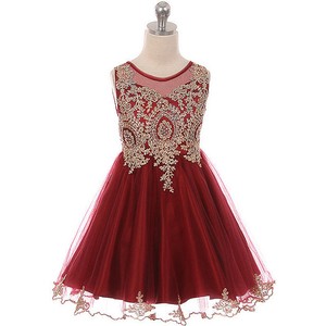 burgundy and gold flower girl dresses
