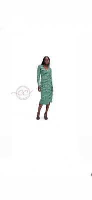 Diane Von Furstenberg DVF for Target  Midi Arrow Geo Green Wrap Dress