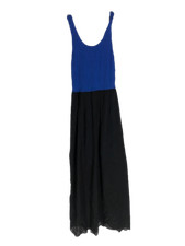 $440 Alice + Olivia Women's Blue Black Colorblock Sleeveless Maxi Dress Size 2