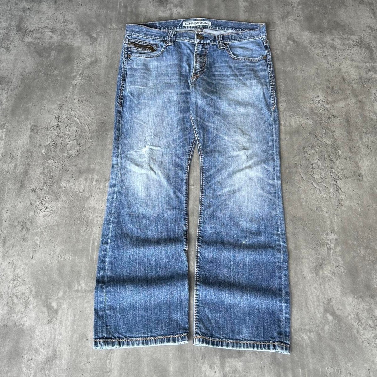 Vintage Y2K Express Jeans Embroidered Graphic Grunge Opium