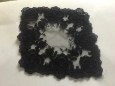 11 PCS LOVELY VINTAGE BLACK COTTON DIAMOND VENISE NET APPLIQUE