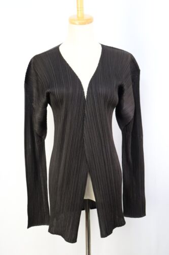 PLEATS PLEASE braune Strickjacke Jacke ISSEY MIYAKE 196 0002