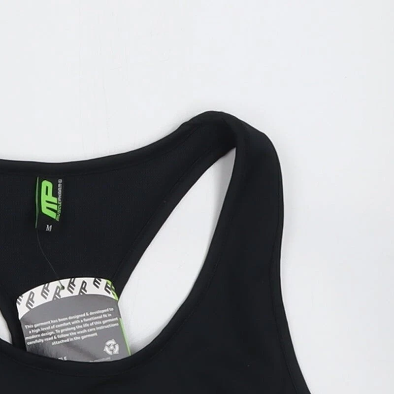 MusclePharm Womens Black Polyester Blend Cropped Tank Size M Scoop Neck - image 4 of 4