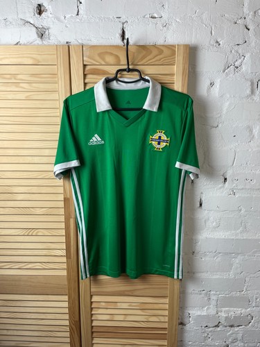 NORTHERN IRELAND JERSEY HOME FOOTBALL SHIRT 2017 - 2018 GREEN ADIDAS MENS sz S