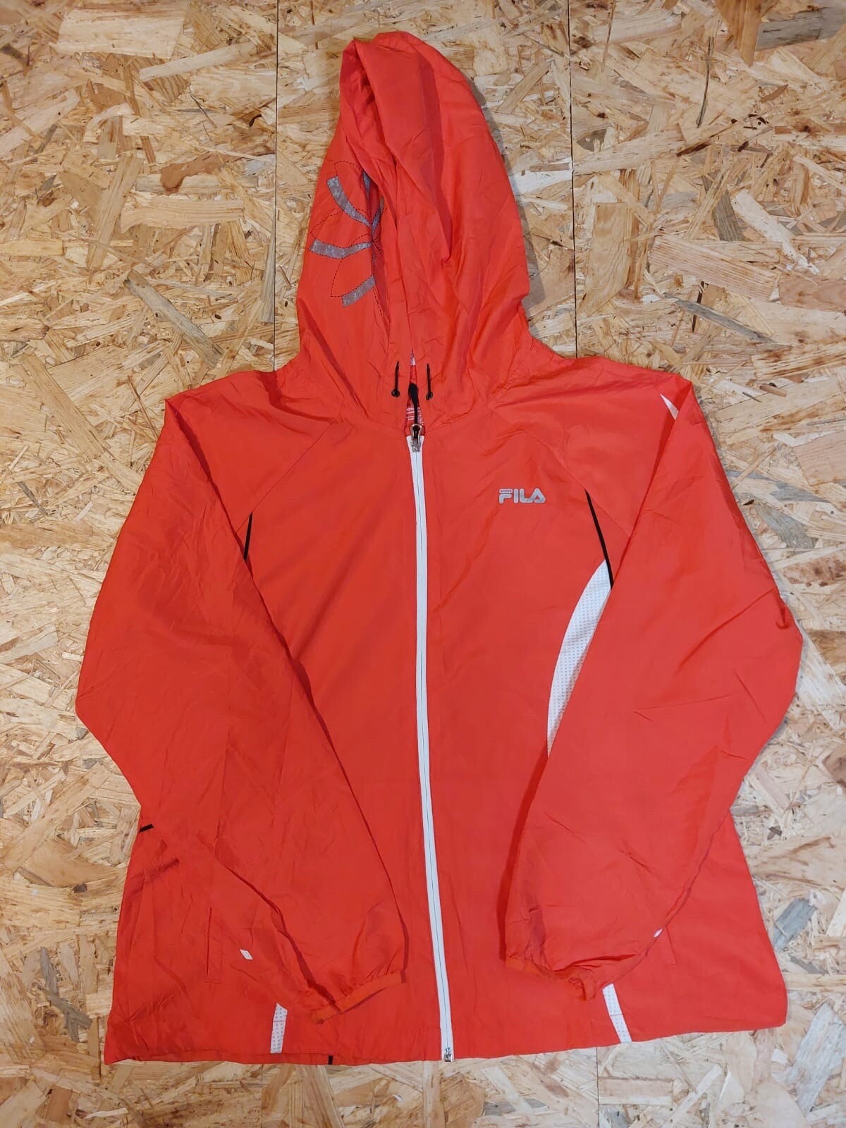 Giacca tuta vintage Fila Sport taglia XL rossa luminosa a vento anni 90 retrò