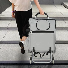 Portable Folding Wheeled Art Chair Cart Rolling Big Chair Cart With Storage NEW