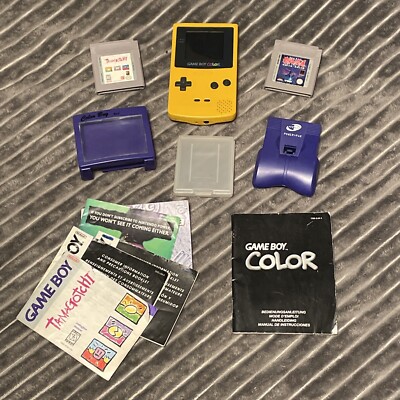 Nintendo GameBoy Color Yellow CGB-001 + Super Rare (Ninja Spirit