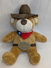 Howdy Bear Plush Brown Cowboy Hat 13 Inch Texas Products Stuffed Animal Toy