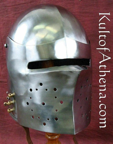 Medieval Pig Face Bascinet helmet helmet Hounskull Klappvisor Helmet 16ga - Picture 3 of 4