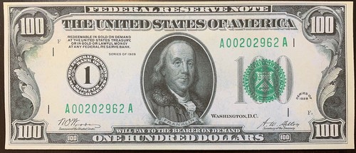 Reproduction US Bill Federal Reserve Note 1928 Copy Franklin Read Below - Picture 3 of 8