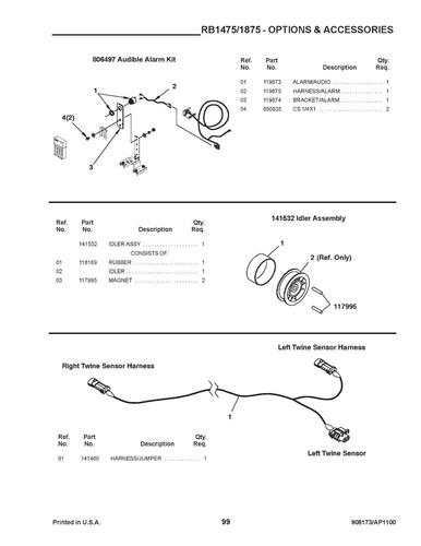 Round Baler Service Parts Manual Fits Gehl 1475 & 1875 Variable Chamber 908173 - Picture 19 of 23