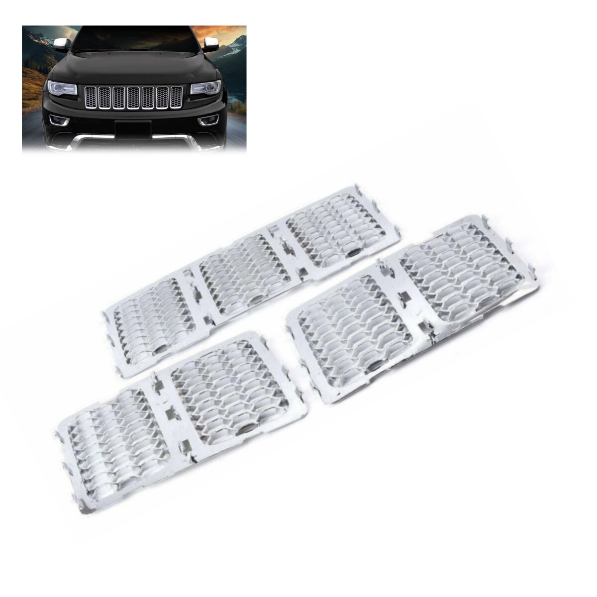 Fit For Jeep Grand Cherokee 2014-2016 Front Mesh Grille Honeycomb Insert trim