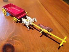 Vintage Diecast Toy Horse Drawn Wagon Made in England