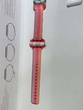 Genuine Apple Watch Red Woven Nylon Band Multicolor Stripe Steel Buckle 38mm NIB