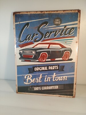 Man Cave Autoschild Autoservice Retro Vintage Shabby MDF 40 x 30 cm Neu & Versiegelt