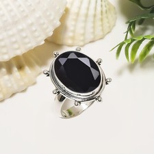 Black Onyx 925 Sterling Silver Ring Handmade Jewelry Gift For All Friends