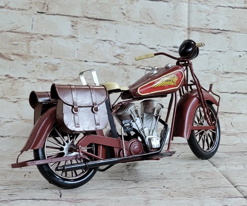 Metal Material Red Harley Davidson Indian Motorcycle Model Use Decorative Decor - Picture 3 of 6