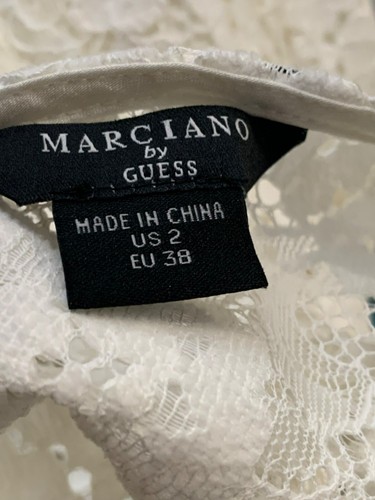 Marciano by Guess Minikleid Safran weiß Spitze Glockenärmel US 2 EU 38 Boho 330 $ - Bild 6 von 9
