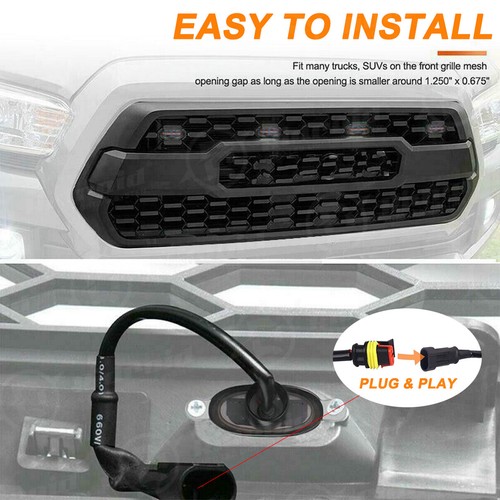 5pcs Front Grille LED Lights Raptor Style Grill Trim For Toyota Tundra 2008-2022 - Picture 6 of 17
