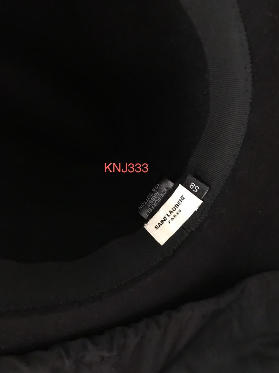 Saint Laurent Paris runway HEDI SLIMANE Fedora hat rabbit