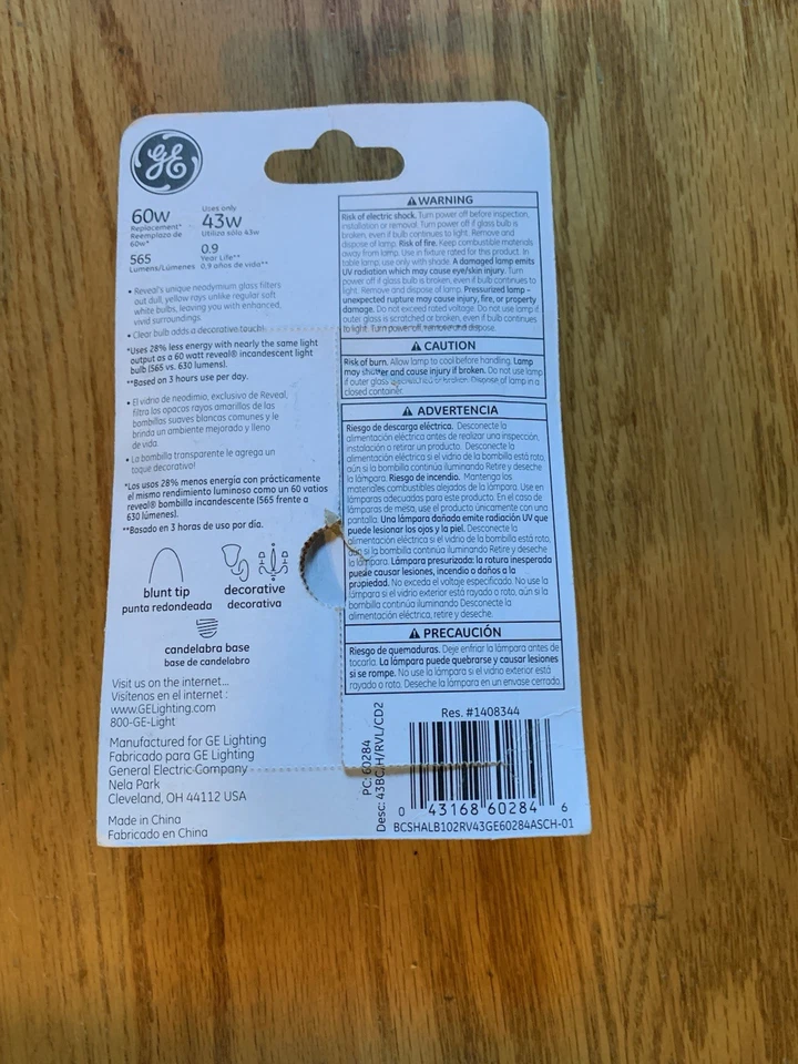 & GE 5 Bulbs 40W Flame Tip Clear BA9 Shape Candelabra Base New Open Container - Image 4 of 4