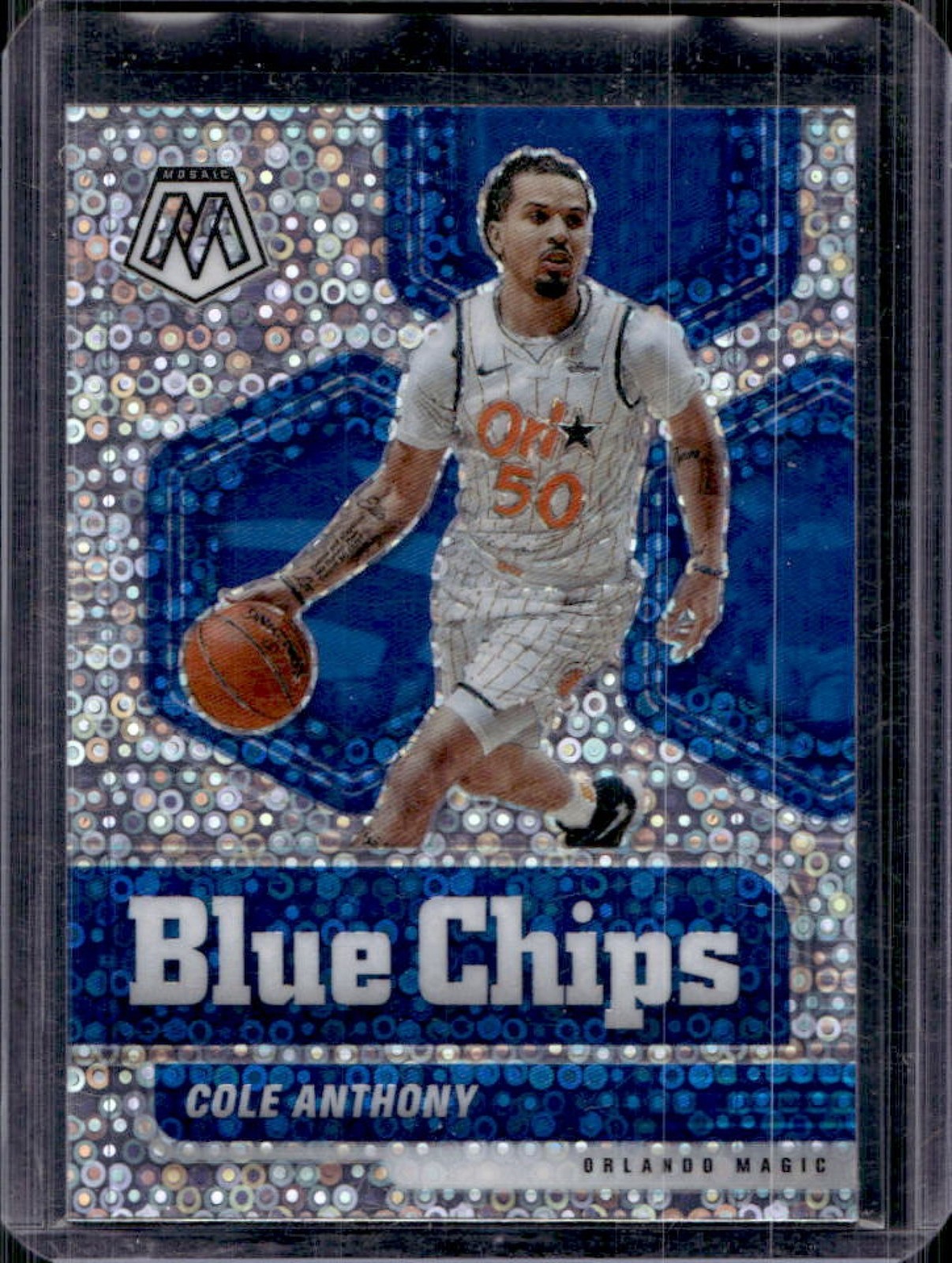 2020-21 Mosaic Cole Anthony Blue Chips Fast Break Rookie RC #11 Magic