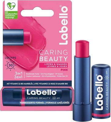 Labello Caring Beauty Pink Lippenpflegestift mit Farbe und Sonnenschutz (4,8 g)