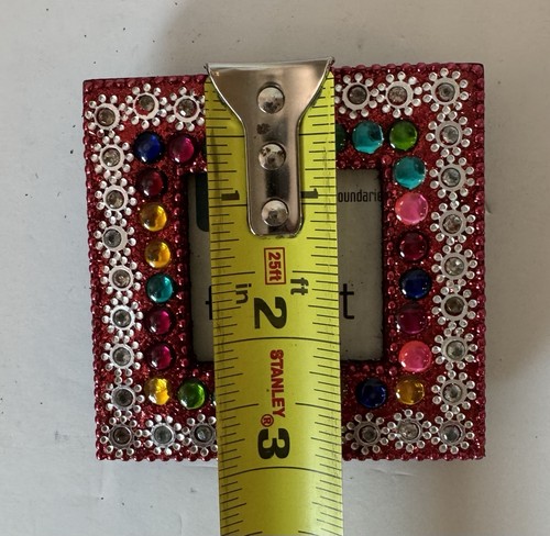 Vintage Y2K Set Of 3 Sparkly Glam Rhinestone Miniature Picture Photo Frames 2x2” - Picture 10 of 12
