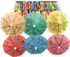 Cocktail Umbrella Parasol Picks 4 Inch Pack 144 Assorted Colors,Drink Umbrella T