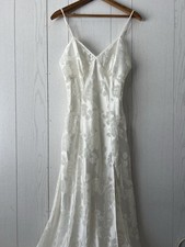 Vintage Victorias Secret Gold Label Tag Slip Dress Long Nightgown Ivory Medium